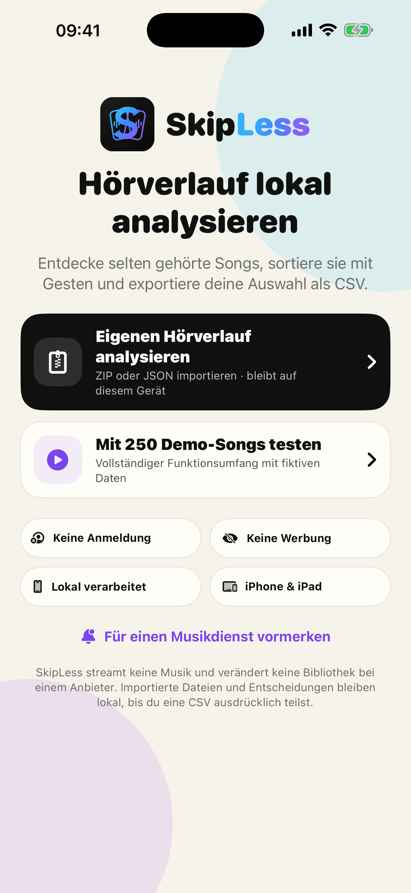 Import oder Demo